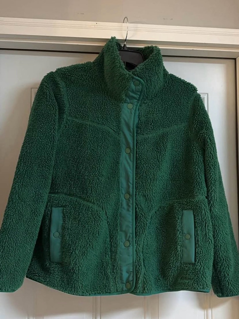 Green Sherpa Snap-Front Jacket